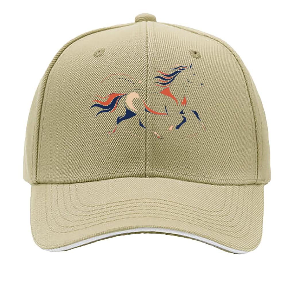 Abstract Running Horse Line Art Sandwich Baseball Cap Sun Cap Outdoor Workouts Hat
