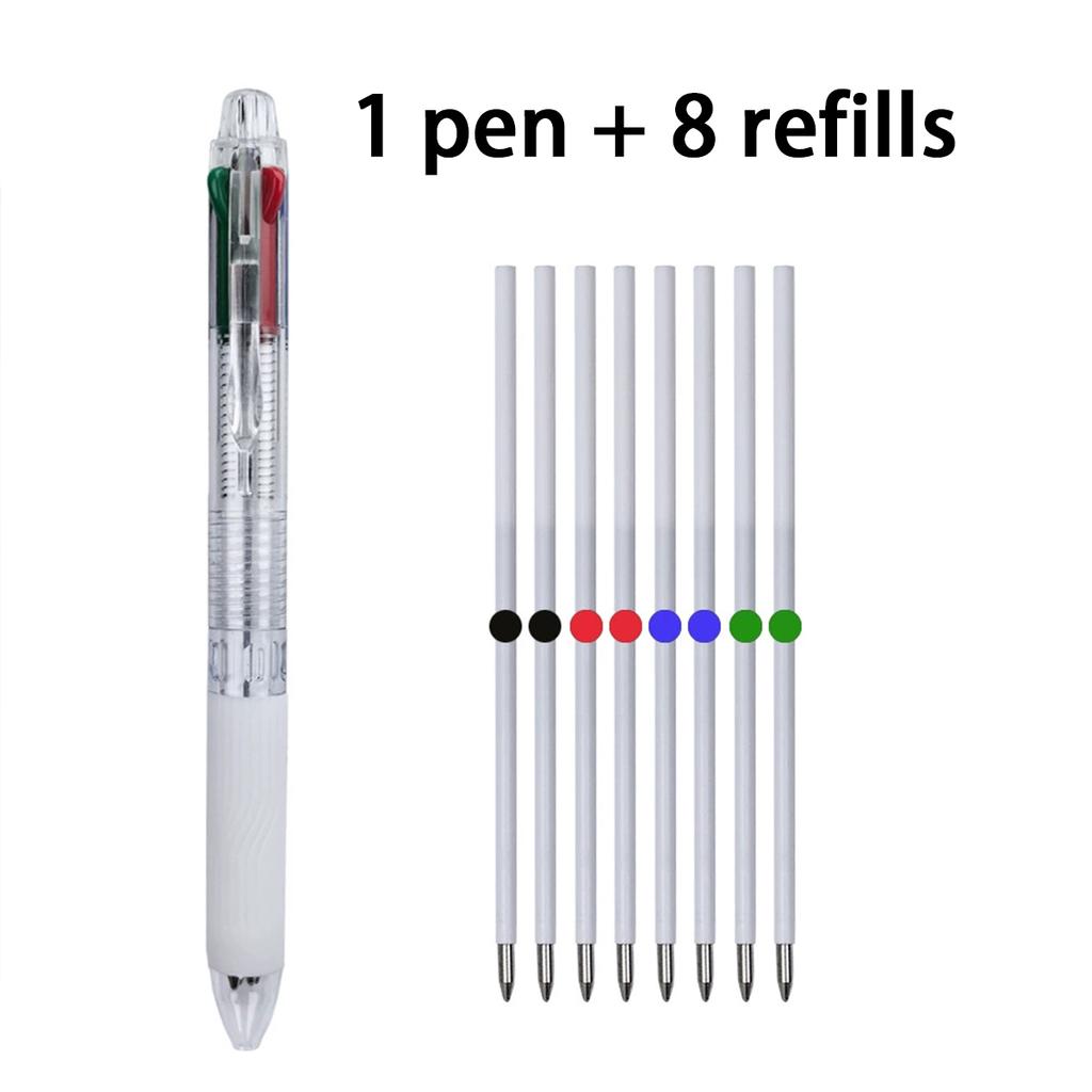 Multicolor Retractable Ballpoint Pen 0.5, 4-in-1 Colored Pens Fine Point Ballpoint With Long-Lasting Ink Pens for  Journaling