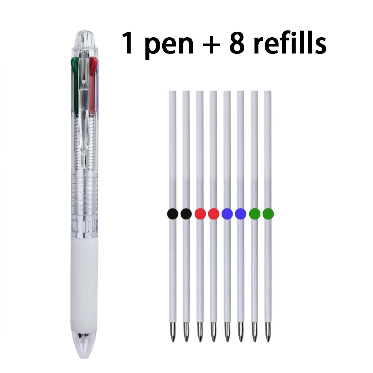 

Multicolor Retractable Ballpoint Pen 0.5, 4-in-1 Colored Pens Fine Point Ballpoint With Long-Lasting Ink Pens for Journaling