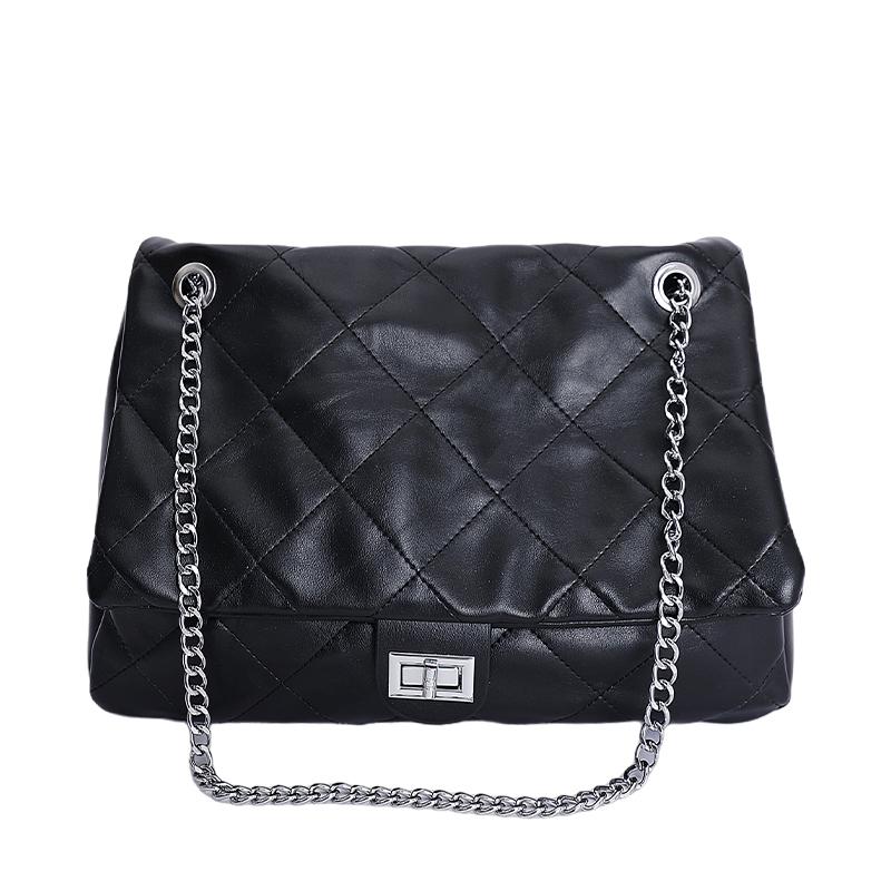 Large Capacity Diamd Grid Chain Shoulder Bag Women's Fashiable Crossbody Bag 2026 New Style Elegant Tote Handbag