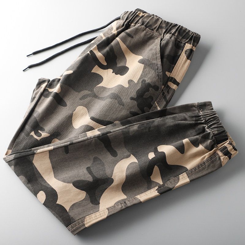 Export Tail Order Men's Cut Label Cattle Goods Camouflage Cargo Pants Men's Fashion Brand Ankle Banded Sports Pants Export Original Order Casual Pants