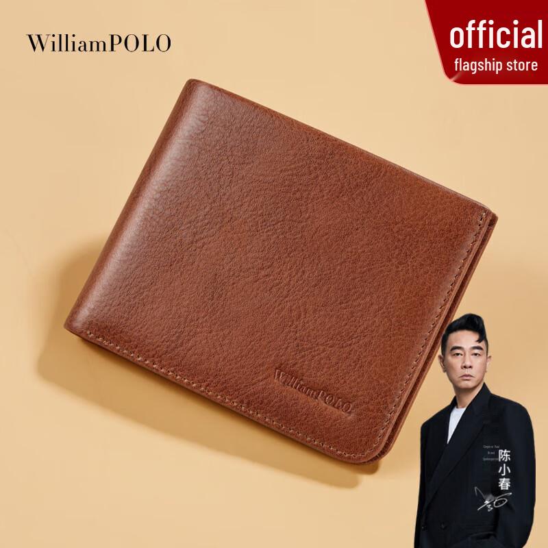 Мужской ультратонкий кожаный кошелек WILLIAMPOLO с RFID-защитой