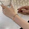 Simple Vintage Irregular Mobius Twist Open Cuff Bangle Bracelets For Women Gold Color Adjustable Zircon