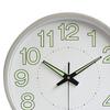 12 Inch Luminous Wall Clock Minimalist Round Quartz Clock for Bedroom Living Room Decoration Silver