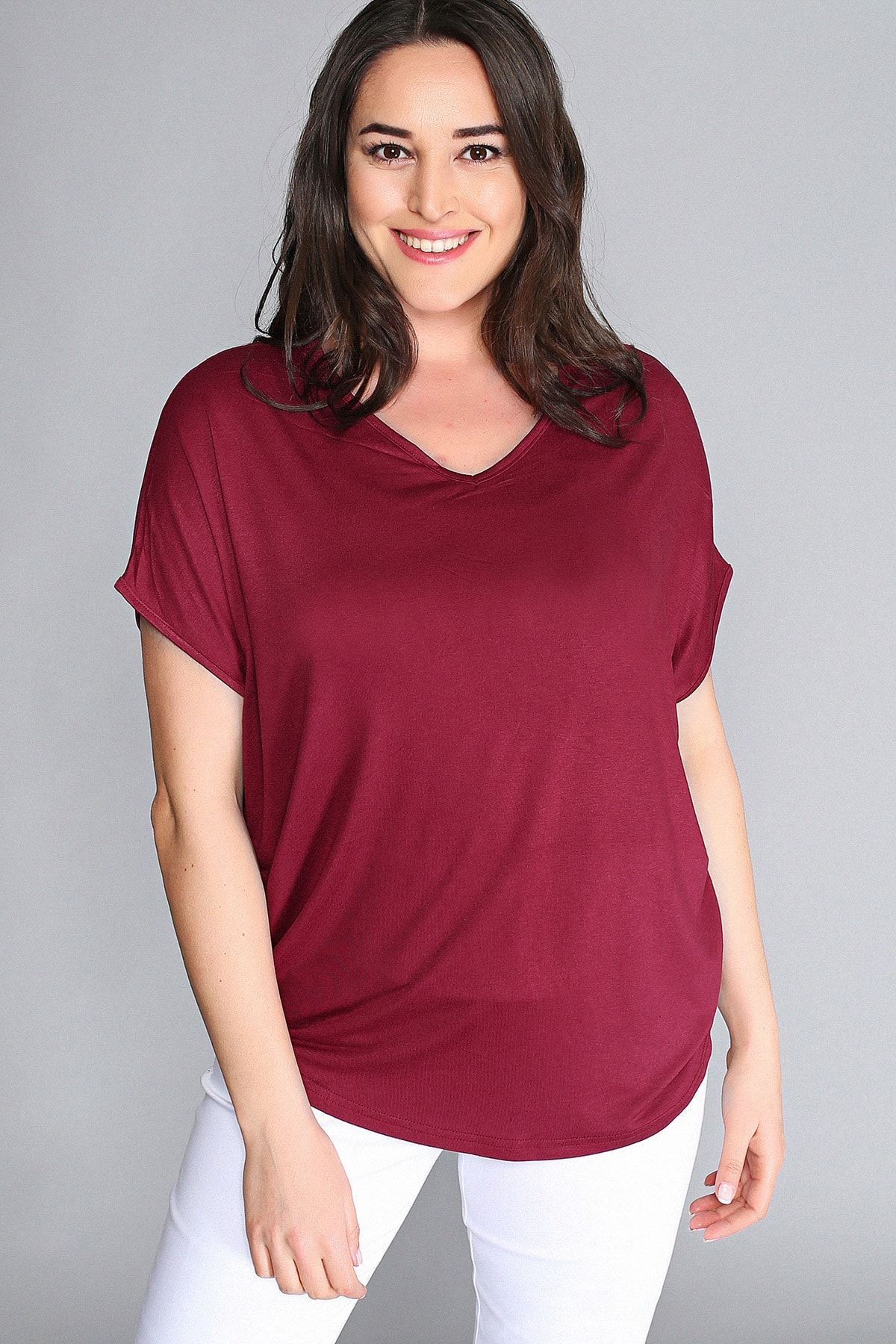 

Women s Big Size Blouse Red Blouse M/L