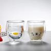 250ml Cute Bear Double-layer Coffee Mug Double Glass Cup Cartoon Animal Milk Glass Lady Cute Cat Duck Bear Gift Christmas Gift