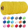 100M/Rollo Suministro Decoración Hogar Cordón de Algodón Macramé Colorido Envoltura de Regalo Hecha a Mano Natural Proyectos DIY 3mm Tejido a Mano