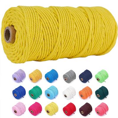 100M/Roll Home Decoration Supply Colorful Macrame Cotton Cord Handmade Gift Wrapping Natural DIY Projects 3mm Hand Knitting