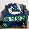 Name Custom Vancouver Canucks Print Flannel Blanket High Quality Warm Comfortable Cover for All Seasons Perfect for Gifts Home Decor