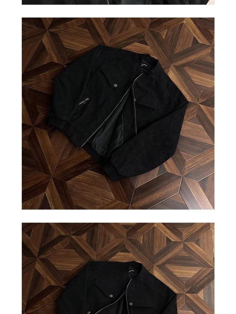 2025 Unisex Herbst/Winter Amerikanische Retro Harrington Jacke - Ausgewaschener Trendiger Lockere Passform für Lässige Frühjahrs-/Herbstkleidung