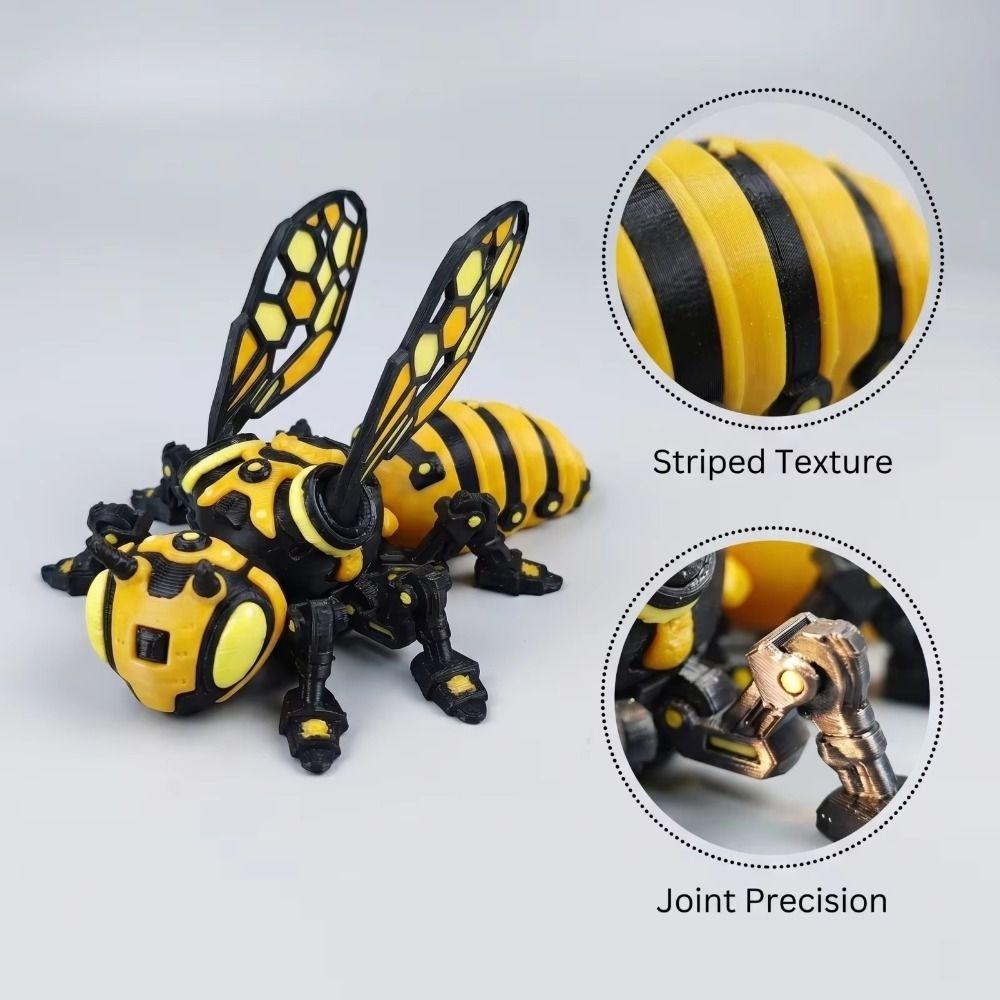3D Printed 3D Printed Mechanical Bee Detachable Wings Articulated Bee Toy Home Decoration