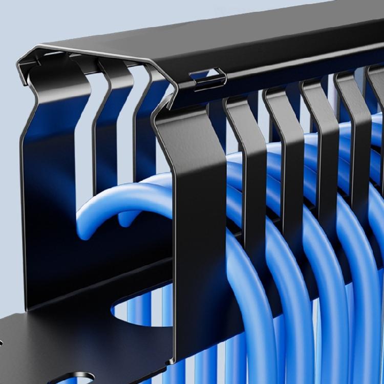 Enterprise 1U Rack Cable Organizers 19in 24 Position 48 Port Cold Rolled Steel Networking Component