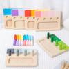 Wooden Montessori Toy Color Sense System Training Wood Insert Board 24 Color Children's Color Cognitive Matching Educational Toy