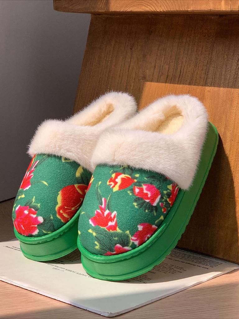 Women's Anti-slip Thick-soled Indoor Plush Cotton Shoes for Warmth Devotion