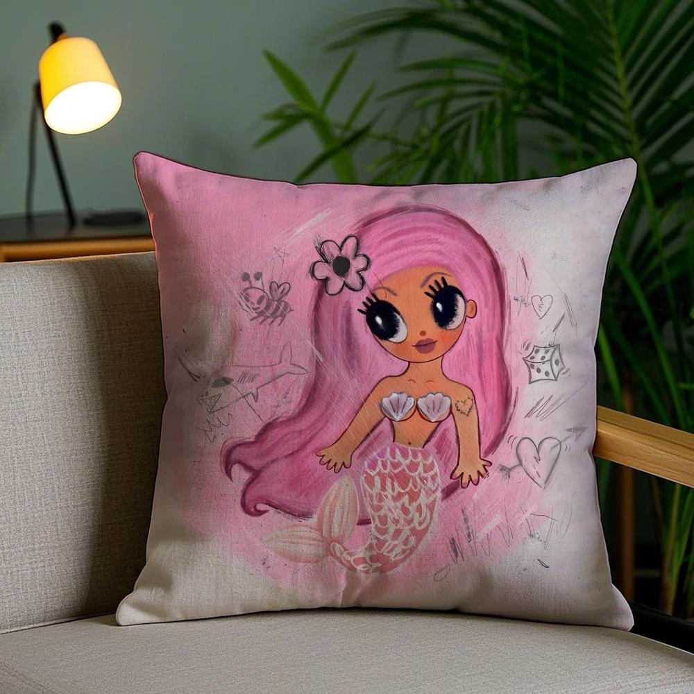 Cartoon Manana Sera K-Karol G Cushion Cover Soft Short Plush Double-Sided Printing Home Decor Machine Washable Pillow Case Gift