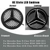 Car Front Grilled Star Emblem LED Illuminated Logo Glossy Black Border and Chrome Silver For Mercedes Benz W204 W245 X204 Class