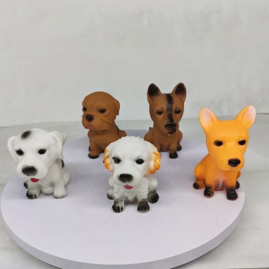Vinyl Simulated Dog Squeeze Toy Squeaky Stress Relief Puppy Sensory Toy Home Office Desktop Animal Decoration Ornament
