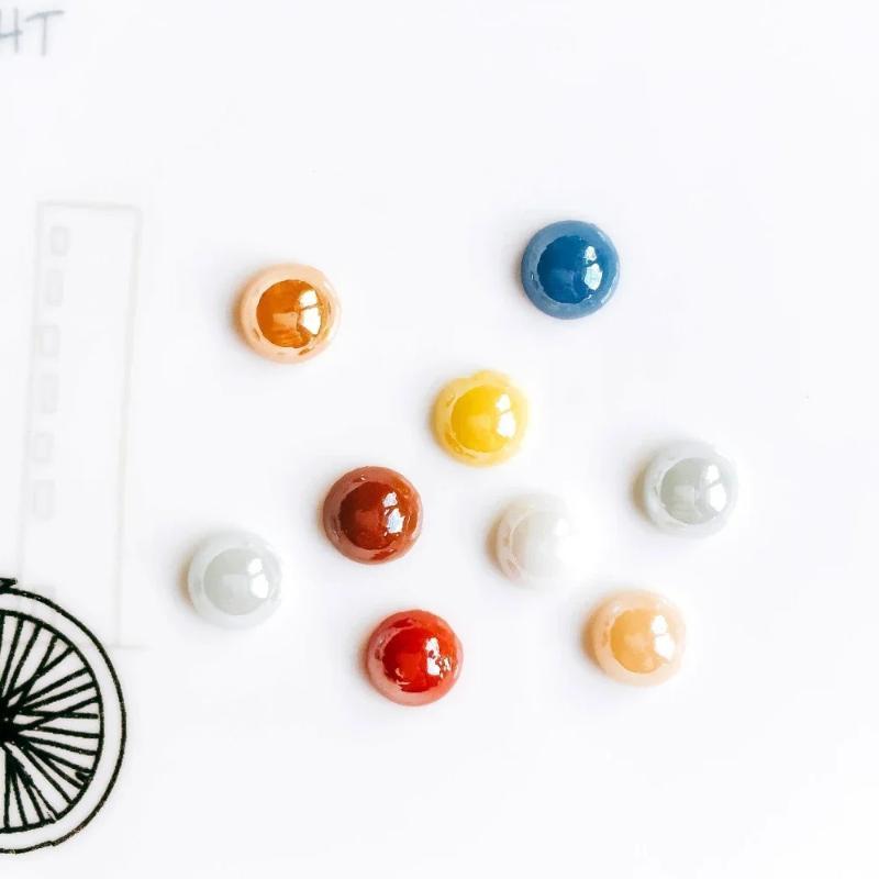 Mixed Colors Ceramics Porcelain Glass Cabochons 8/10/12/14/16Mm Cameo Flat Back Cabochon Supplies For Diy Jewelry Finding