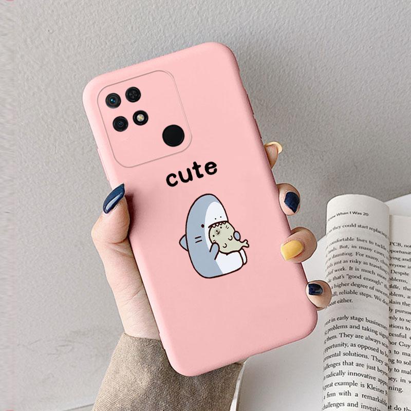 Case For Redmi 10 10C 10A Cute Heart Flower Back Cover Soft Silicone Matte Protective Funda For Xiaomi Redmi 10C Redmi10 Bag
