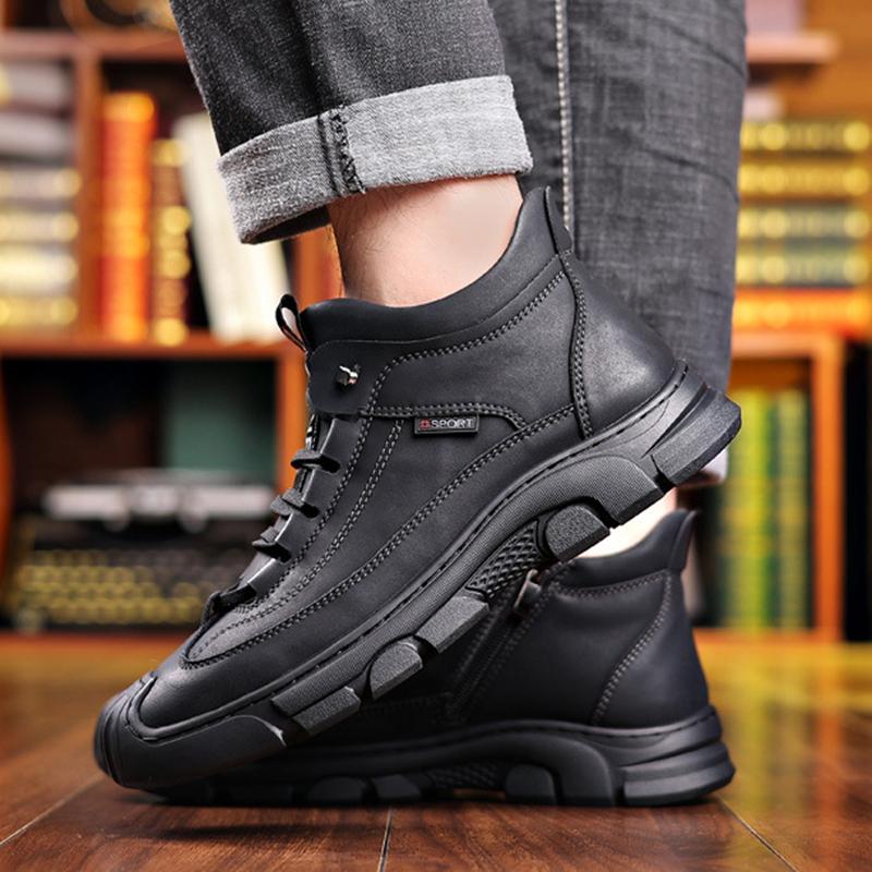 Winter Warm Snow Boots 2024 New Winter Outdoor Plus Velvet Warm Men's Casual Non-slip Wear-resistant High-top Dad Cotton Shoes