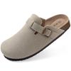 Zoccoli in Camoscio da Donna Pantofole Zoccoli in Sughero e Camoscio Pantofole Classiche da Uomo Mules da Esterno Pantofole Antiscivolo in Sughero con Supporto Plantare Femminile
