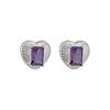 Lila Diamant Liebesohrringe für Damen Mode Leichte Luxusohrringe Nischendesign Neuer Stil