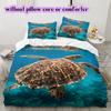 Seawater Marine Organisms Pattern Bedding,Quilt Set Quilt Cover Pillowcase Home Birthday Gift (1*duvet Cover+2*pillowcase,without Core)