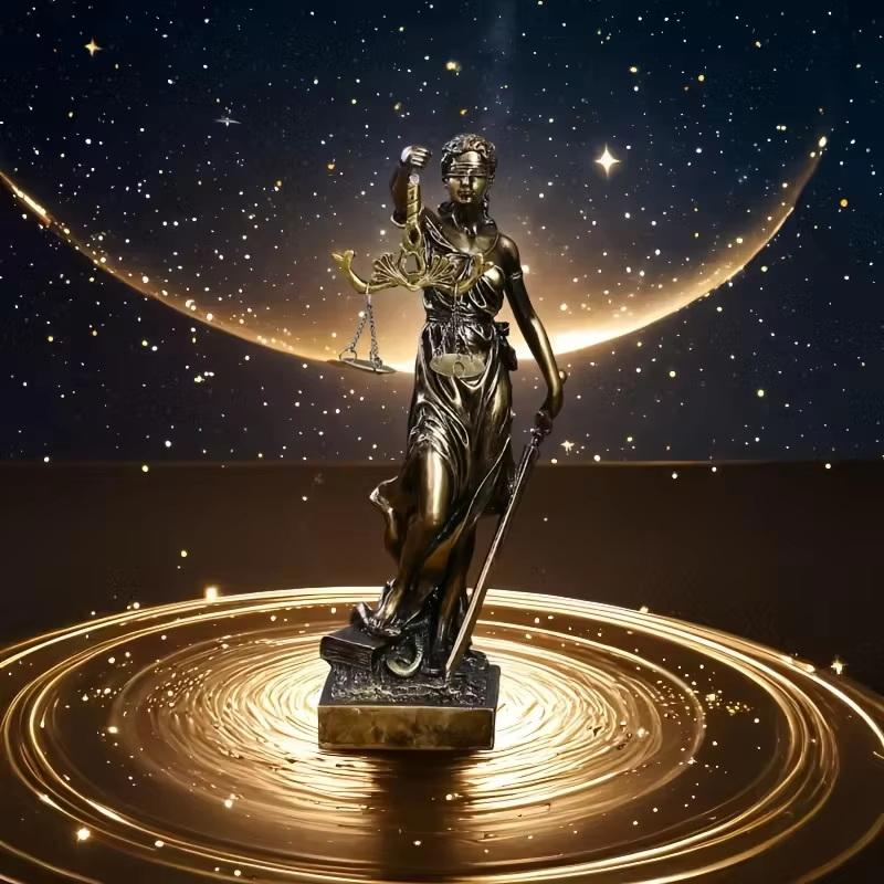 Statua Creativa Retrò Dea della Giustizia Ornamento per Studio Legale Regali Scultura per Soggiorno Decorazione da Scrivania