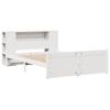 Solid Wood Bed with Shelf Without Mattress White 150x200 Cm Pine