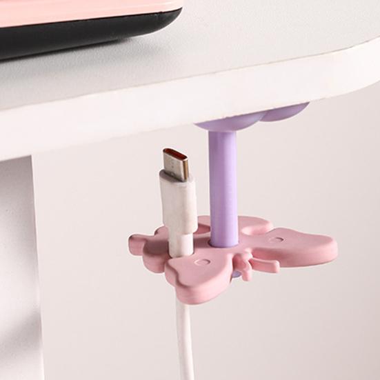 Cable Organizer Butterfly Shape Multi-Purpose Cable Holder Snap-On Design Durable Desktop Cable Management for Data And Headphone Cables