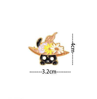 DIY New Animal Series Paint Earrings, Creative Cartoon Magic Hat Cat Alloy Earrings E8111