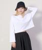 Deumakeu Loose Fit Plain Cropped Long Sleeve T-Shirt White