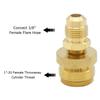 1Lb Propane Tank Cansiter Regulator Portable Camping Grill Stove Brass Adapter Connection Convert To 3/8 Male Flare 5/8"-18Unf