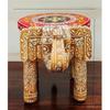Wooden Painting Decorative Rajastani Painted Elephant Stool | Home Decorative Items| Showpiece(8 Inch) (Mustard)