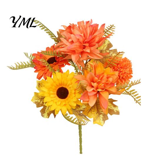 Realistic Faux Flowers for Modern Home Artificial Fall Flowers, Silk Flower Arrangement, Bouquet Decorative Greenery Living Room Decor Wedding