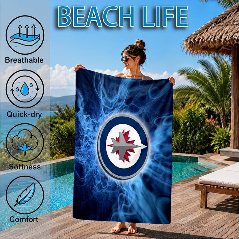 Jets Hockey Team Beach Towel, Super Soft Microfiber, Perfect Gift for Her/Him, Birthday, for Pool, Beach, Travel, Decor Beach Party