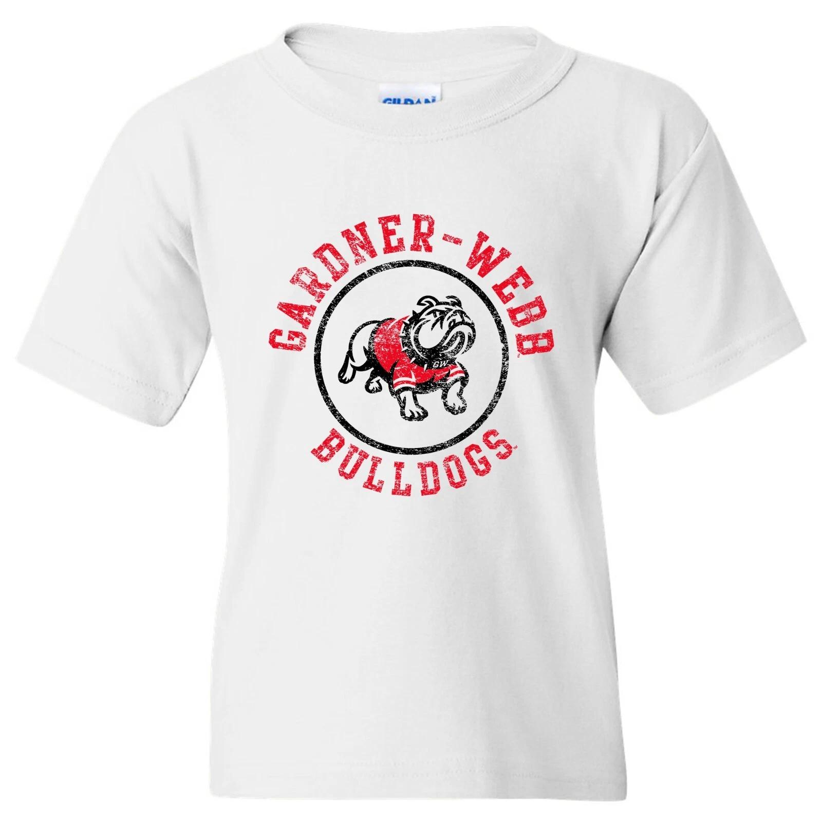 Gardner-Webb Bulldogs Distressed Circle Logo Youth T-Shirt - White 3XL