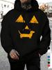 Men'S Black Turkish Dog Print Hoodie, Casual Street Style, Spring/Autumn Wear, Ideal Gift for Turk