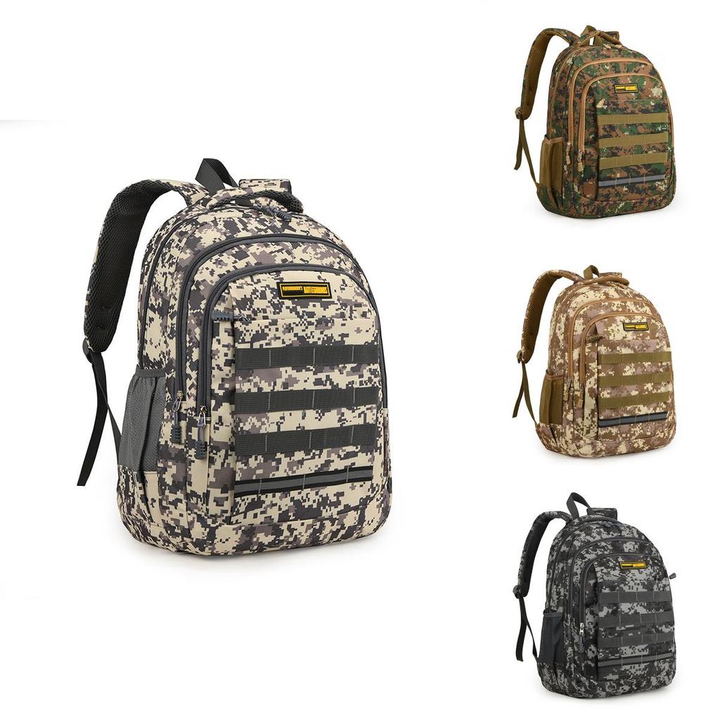 Unisex Camo Oxford Backpack Breathable 16in Laptop Compartment For Students Daily Outfits