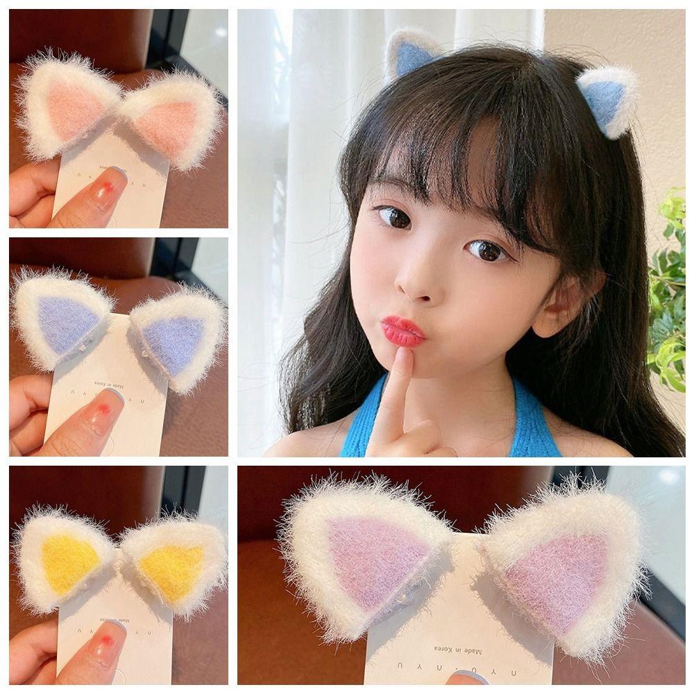 

Cartoon Children s Hair Clip Animals Plush Hair Clip Creative Cat Ear Hairpin Kids