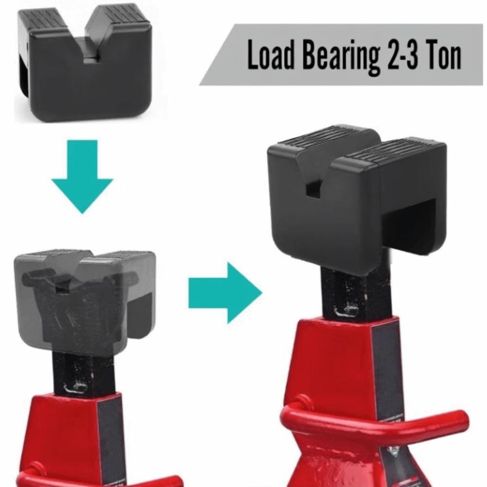 Black Rubber Jack Rubber Pad Durable Wear Resistant Anti Slip Slotted Adapter  Axle Stand Use