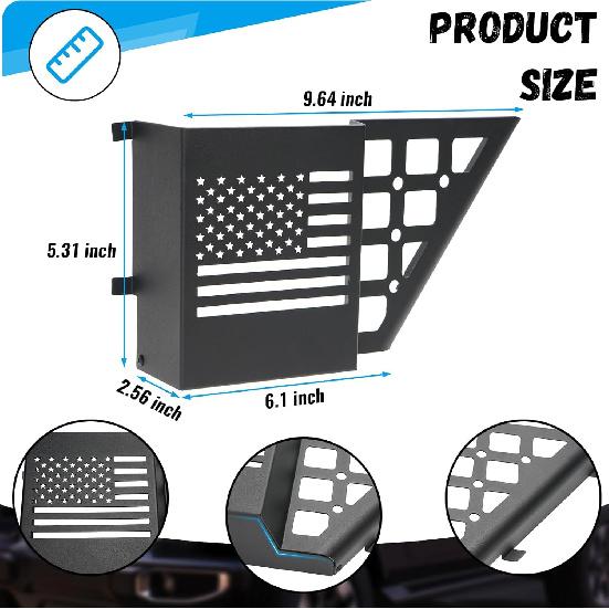 Door Pockets Storage Compatible With 2007-2018 Jeep Wrangler JK JKU 4 Door Metal Side Ert Organizer Box Replace Sagging Net