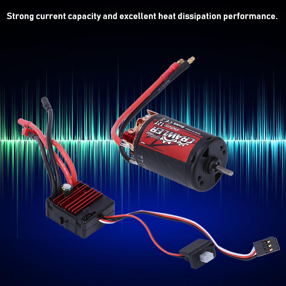 5 Slot 550 Brushed Motor 80A ESC Combo Set RC Car Accessories for 1 10 RC Crawler Car(12t80A )