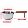 150/300/500ML Stainless Steel Oil Pot With Wooden Handle Mini Soup Milk Pot Scalding-proof Kitchen Tool Cook Accessories