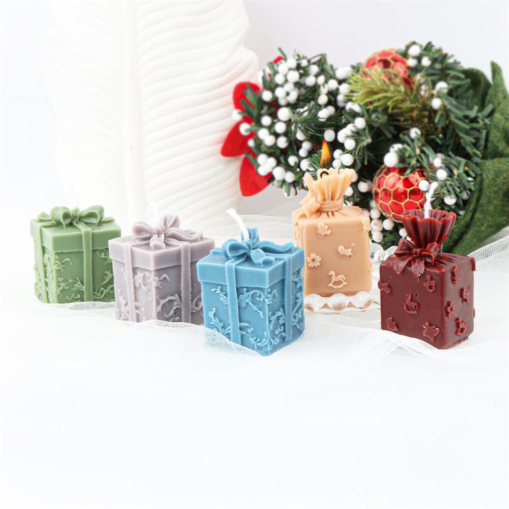 3D Reusable Gift Box Silicone Mold DIY Scented Candle Present Boxes Candles Mold Soap Resin Mould Christmas Decor