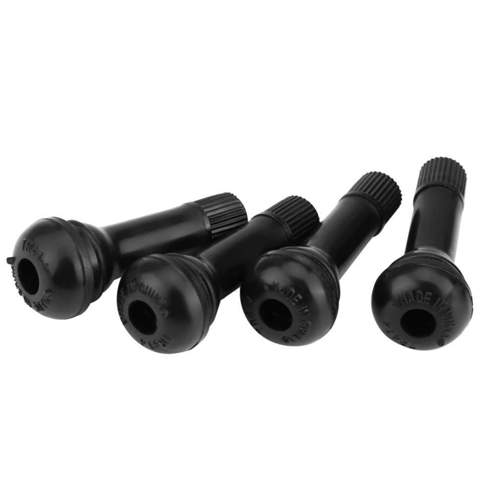 4PCS Rubber Wheel Valve Stem Black Vacuum Tire Valve Durable Tire Air Valve Car Tire Maintenance