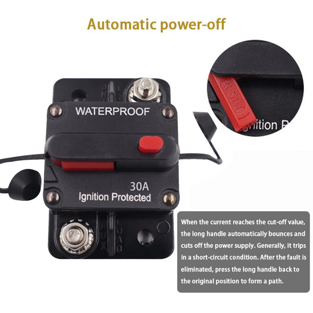 12-48V DC întrerupător de circuit auto 30A 40A 50A 60A 70A 80A amperi întrerupător de circuit cu siguranță resetare impermeabil 12-48V DC pentru mașina și barca