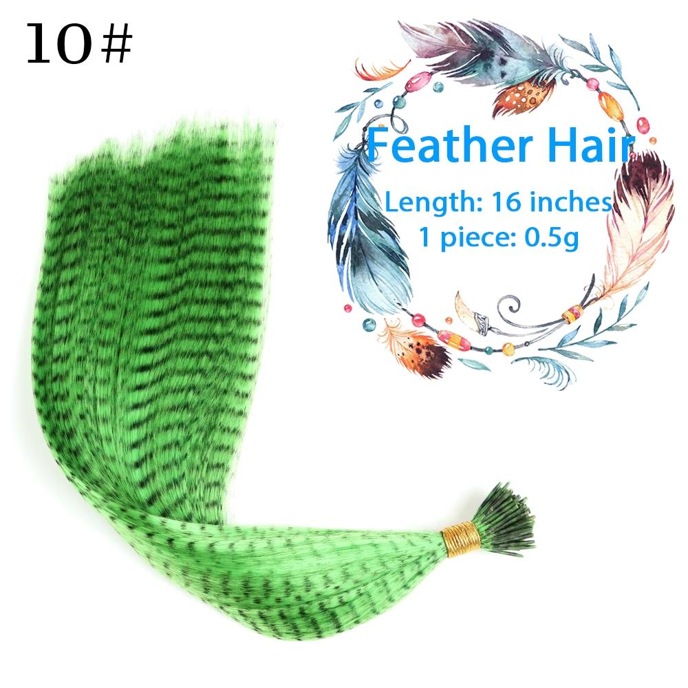 

10 шт. цветные пряди синтетические волосы для наращивания ложная радуга накладные поддельные окрашивающие перья для волос