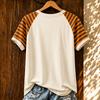 Women's Casual Halloween Striped Print Short Sleeve T-Shirt