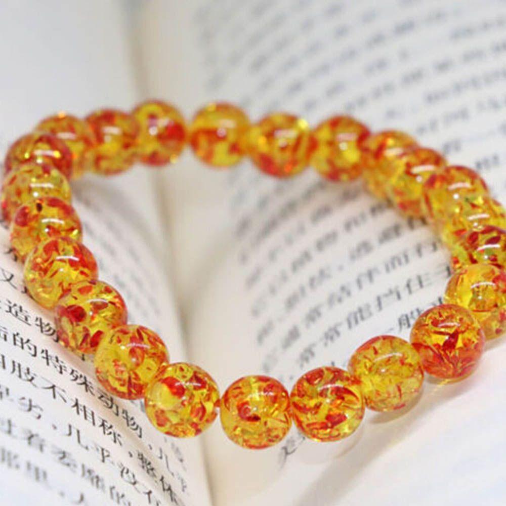 

Fashion Men Women s Resin Amber 10MM 8MM Stretch Bracelet Bead Elastic Round 8mm